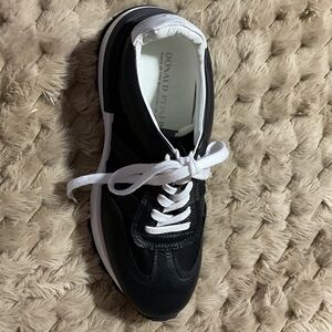 Donald J. Pliner Black Sneakers with White Laces New with out box.
